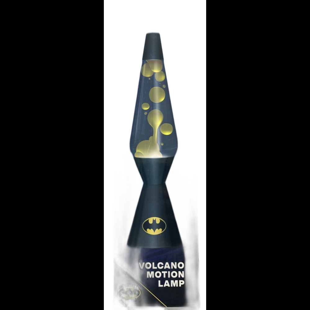 The Original "Bat Man" Lava Lamp 14.5" Mood Changing Yellow Lava in Clear Liquid